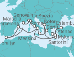 Itinerario del Crucero Mediterráneo e Islas griegas - Princess Cruises