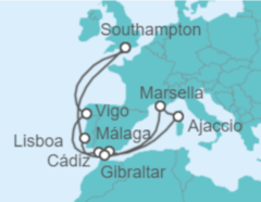 Itinerario del Crucero España, Francia y Portugal - Princess Cruises