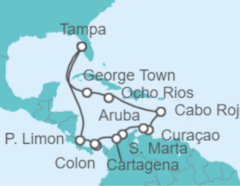 Itinerario del Crucero Canal de Panamá: Costa Rica y República Dominicana - NCL Norwegian Cruise Line