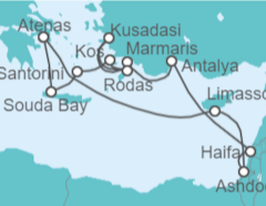 Itinerario del Crucero Chipre, Israel, Turquía, Grecia - Holland America Line
