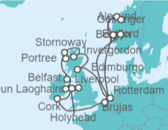 Itinerario del Crucero Leyendas del Norte, Gran Bretaña, Escocia e Irlanda - Holland America Line