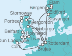 Itinerario del Crucero Gran Bretaña, Escocia, Irlanda y Noruega - Holland America Line