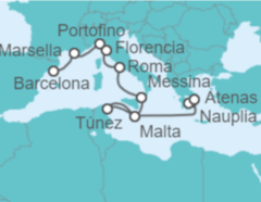 Itinerario del Crucero Tapiz del Mediterráneo - Holland America Line