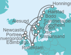 Itinerario del Crucero Sagas Vikingas, Cabo Norte y Sol de Medianoche - Holland America Line
