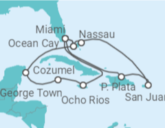 Itinerario del Crucero Jamaica, Islas Caimán, México, Estados Unidos (EE.UU.), Puerto Rico, Bahamas TI - MSC Cruceros