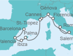 Itinerario del Crucero Desde Civitavecchia (Roma) a Barcelona - NCL Norwegian Cruise Line