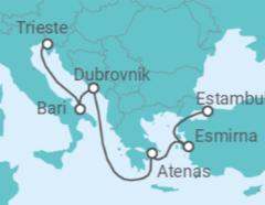 Itinerario del Crucero De Turquía a Italia - Costa Cruceros