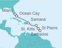 Itinerario del Crucero Caribe Oriental - Explora Journeys