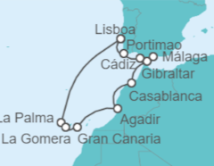 Itinerario del Crucero Islas Canarias - NCL Norwegian Cruise Line