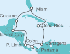Itinerario del Crucero Canal de Panamá: México, Jamaica y Costa Rica - NCL Norwegian Cruise Line