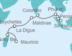 Itinerario del Crucero Desde Port Louis (Mauricio) a Singapur - NCL Norwegian Cruise Line