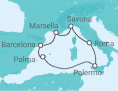Itinerario del Crucero La música del mar  I - Costa Cruceros