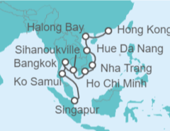 Itinerario del Crucero Descubrimiento del Lejano Oriente - Holland America Line