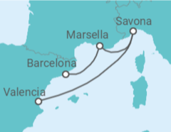 Itinerario del Crucero Francia, Italia - Costa Cruceros