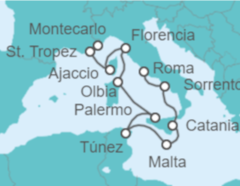 Itinerario del Crucero Desde Roma a Montecarlo (Mónaco) - Oceania Cruises