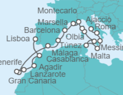 Itinerario del Crucero Islas Canarias - Oceania Cruises