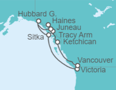 Itinerario del Crucero Alaska - Cunard