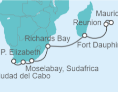 Itinerario del Crucero Desde Port Louis (Mauricio) a Ciudad del Cabo (Sudáfrica)  - NCL Norwegian Cruise Line