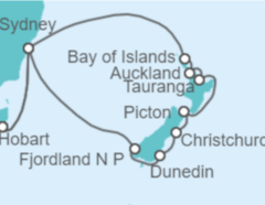 Itinerario del Crucero Australia, Nueva Zelanda - Princess Cruises