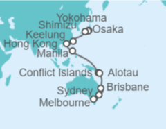 Itinerario del Crucero De Yokohama a Melbourne - Princess Cruises