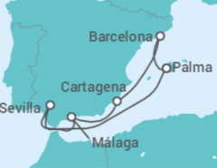 Itinerario del Crucero España - AIDA