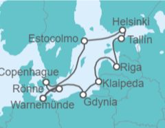 Itinerario del Crucero Polonia, Lituania, Letonia, Estonia, Finlandia, Suecia, Dinamarca - MSC Cruceros