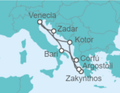 Itinerario del Crucero Bahías de ensueño - Costa Cruceros