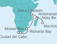 Itinerario del Crucero Madagascar, Sudáfrica - Regent Seven Seas
