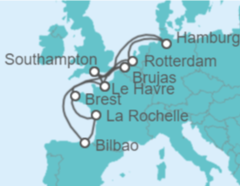 Itinerario del Crucero Francia, Reino Unido, Alemania, Holanda, España - MSC Cruceros