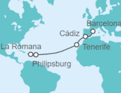 Itinerario del Crucero Saint Maarten, España - Costa Cruceros