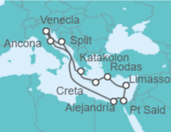 Itinerario del Crucero Italia, Grecia, Chipre, Egipto, Croacia - MSC Cruceros