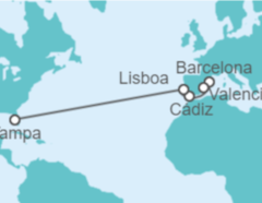 Itinerario del Crucero De Barcelona a Tampa - Celebrity Cruises