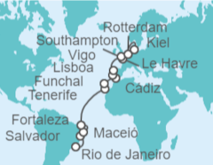 Itinerario del Crucero Desde Río de Janeiro (Brasil) a Kiel (Alemania) - Costa Cruceros