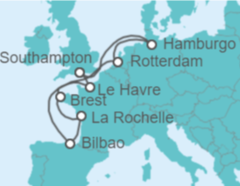 Itinerario del Crucero Reino Unido, Alemania, Holanda, España - MSC Cruceros
