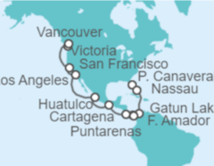 Itinerario del Crucero Desde Cabo Cañaveral (Orlando) a Vancouver (Canadá) - Princess Cruises