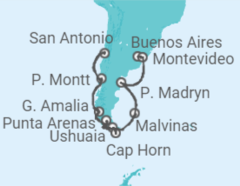 Itinerario del Crucero Desde San Antonio (Santiago de Chile) a Buenos Aires (Argentina) - Princess Cruises