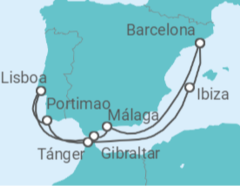 Itinerario del Crucero España y Portugal - Explora Journeys