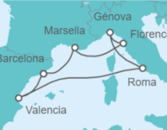 Itinerario del Crucero España, Italia, Francia - Navidad - MSC Cruceros