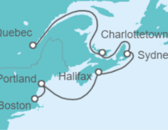 Itinerario del Crucero De Quebec a Boston - Holland America Line