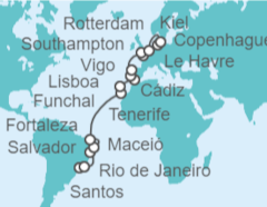 Itinerario del Crucero Desde Brasil a Dinamarca - Costa Cruceros