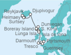 Itinerario del Crucero Desde Portsmouth (Reino Unido) a Reykjavik (Islandia) - Silversea