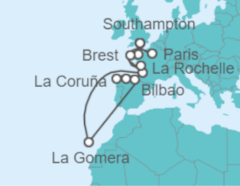 Itinerario del Crucero Francia, España - Oceania Cruises