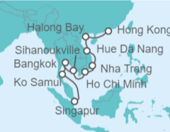 Itinerario del Crucero Viaje completo Vietnam, Camboya y Tailandia - Holland America Line