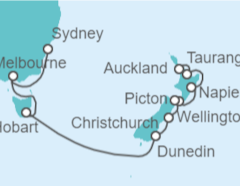 Itinerario del Crucero Viaje completo Australia y Nueva Zelanda - Holland America Line