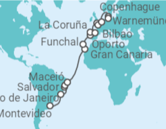 Itinerario del Crucero Desde Montevideo (Uruguay) a Warnemunde (Rostock) - MSC Cruceros
