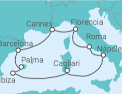 Itinerario del Crucero Italia, Francia y España - NCL Norwegian Cruise Line