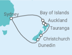 Itinerario del Crucero Nueva Zelanda - Celebrity Cruises