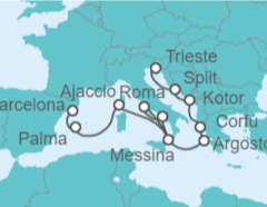 Itinerario del Crucero De Barcelona a Venecia - Cunard