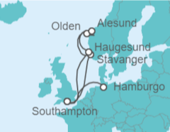 Itinerario del Crucero Fiordos Noruegos - Cunard