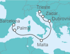 Itinerario del Crucero Adriático hasta Barcelona - Cunard